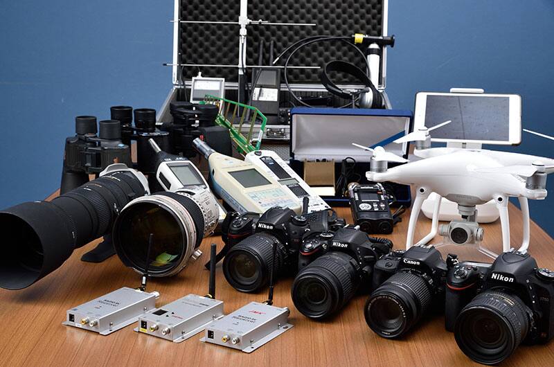 充実した調査機材