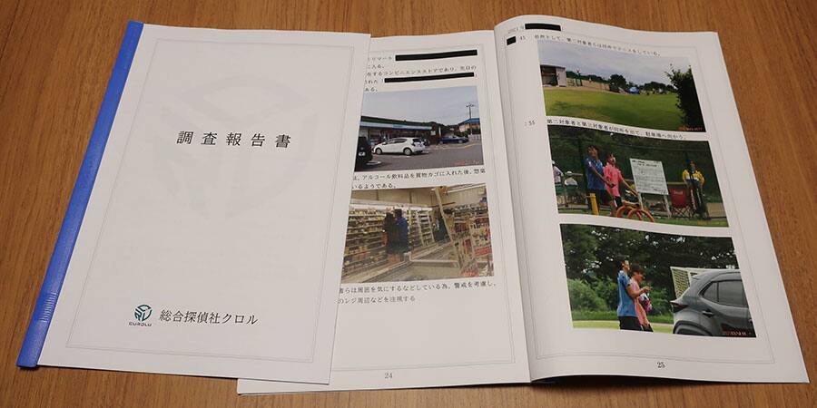 浮気調査報告書サンプル